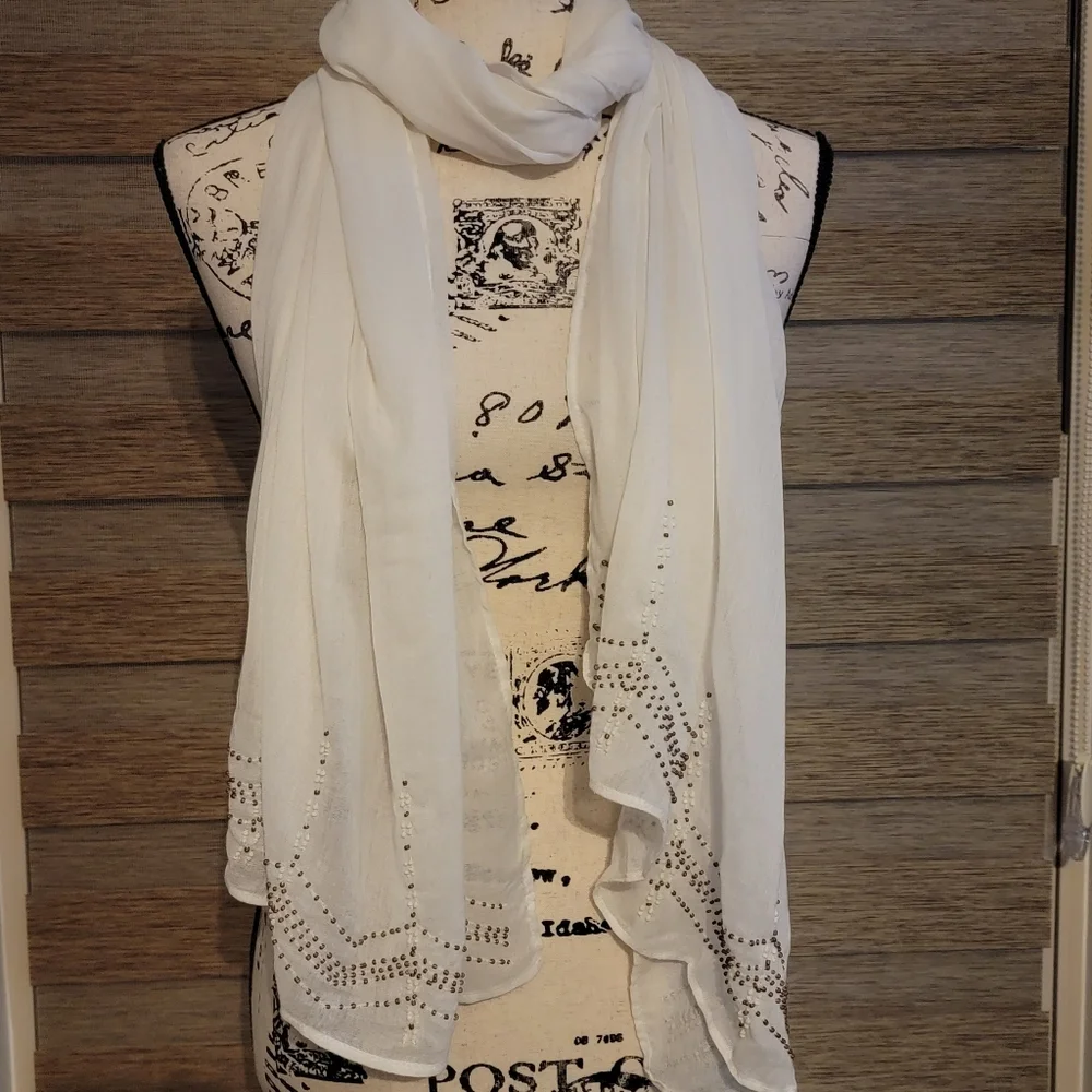 Creme Beaded Wrap 70